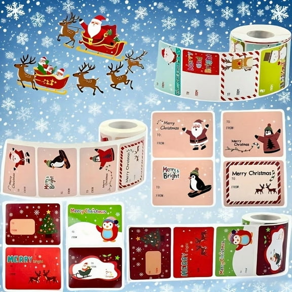 200-Pack Self-Adhesive Holiday Stickers, 10 Premium Festive Designs for Gift Wrapping, Greeting Cards, Scrapbooking, DIY Crafts & Party Decorations