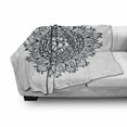 thumbnail image 3 of Occult Soft Flannel Fleece Blanket, Vintage Symmetrical Circular Occult Pattern Knowledge of the Hidden Third Eye Providence, Cozy Plush for Indoor and Outdoor Use, 70" x 90", Grey, by Ambesonne, 3 of 6