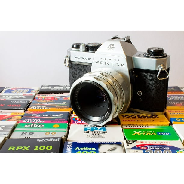 Old Camera Pentax Camera Photograph Analog 12 Inch By 18 Inch Laminated Poster With Bright Colors And Vivid Imagery Fits Perfectly In Many Attractive Frames Walmart Com Walmart Com