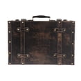 thumbnail image 2 of Wood Leatner Suitcase Antique Style Decorative with Lock Organizer Packaging coffee, 2 of 10