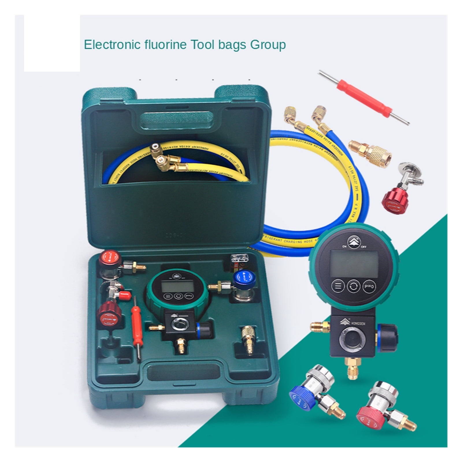 Refrigerant Pressure Gauge Manifold Digital Refrigeration Tester Vacuum Meter HVAC Tester Freon Pressure R134A R410 R22 ,Accurately Measure