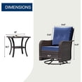 thumbnail image 4 of Kullavik 3PCS Wicker Rocking Chair Swivel Chairs, Patio Furniture Set Rattan Rocking Bistro Sets with Coffee Table for Outdoor Porch Deck Garden Backyard,Navy Blue, 4 of 9