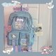 thumbnail image 2 of Mochila nueva Kawaii Sanrio Mymelody Kuromi Cinnamoroll con pompón Purin, mochila escolar para estudiantes de gran capacidad con dibujos animados, 2 of 5