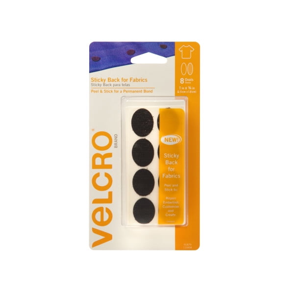 VELCRO Brand For Fabrics | Sew On Fabric Ovals for Alterations and Hemming | No Ironing or Gluing | Ideal Substitute for Snaps and Buttons | 1in x 3/4in Ovals Black 8 ct