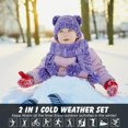 thumbnail image 5 of Kids Winter Hat Scarf Set, Toddler Children Knit Warm Beanie Scarf Set Soft Thermal Cap Neck Warmer Scarf with Pom Balls for 1-5 Years Old, 5 of 7