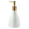 thumbnail image 1 of Dispensador de jabón líquido de cerámica de 280 ml con bomba para dispensar jabones de manos. Blanco, 1 of 9