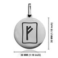 thumbnail image 2 of Stainless Steel Elder Futhark Fehu Rune Round Medallion Pendant Necklace, 2 of 3