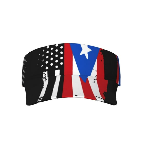 America Puerto-Rico Flag Sport Visor Hats Sun Protection Outdoor Activity For Women Men