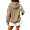 thumbnail image 5 of Women Oversized Hoodie Long Sleeve Pullover Sweatshirt with Front Pocket Drawstring, 5 of 6