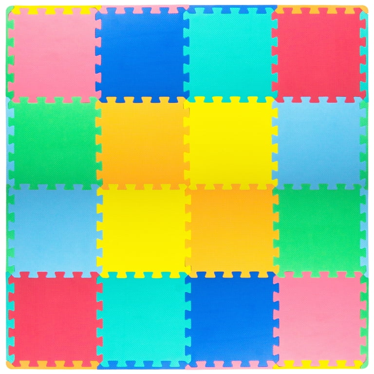 ProSource Kids Solid Puzzle Play Mat, 4' x 4' photo 1