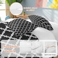 thumbnail image 2 of 3 Piece Modern Black Geometric Duvet Cover Set California King,Microfiber Comforter/Quilt Cover with Corner Ties and 2 Pillowcases,Abstract Art Morocco Aesthetic Soft Bedding with Zipper Closure, 2 of 8