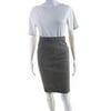 Pre-owned|Escada Womens Micro Houndstooth Knee Length Pencil Skirt Black White Size EU 34