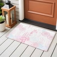 thumbnail image 4 of 2x3 Ft Entryway Area Rug, Coastal Pink Kitchen Rug Runner Washable Floor Mat, Ocean Coral Starfish Jellyfish Seahorse Non Slip Indoor Door Mat Throw Carpet for Bathroom Living Room Bedroom, 4 of 8