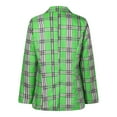 thumbnail image 5 of kamemir Womens Cardigan Blazers Jackets Long Sleeve Slim Plaid Jacket Casual Lightweight Comfy Coat with Pockets Plus Size Business Work Office Blazer Outwaear Blouse(Green,3XL), 5 of 6