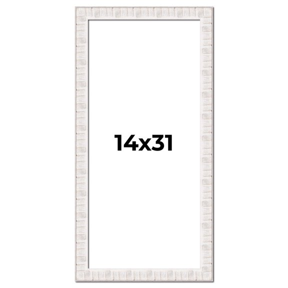 14x31 Frame White Sonoma Rustic Wood Picture Frame | 1.5 Inch Moulding Width | Complete with UV