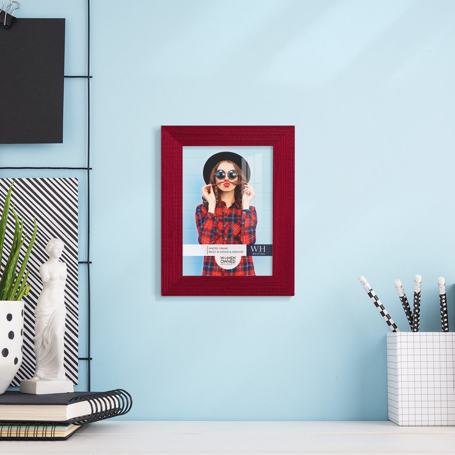 Bold Burgundy Solid Wood Picture Frame, 3.5 x 5