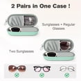 thumbnail image 2 of Estuche para Anteojos Huvon Doble Compartimento para Gafas y Lentes de Sol Verde, 2 of 7