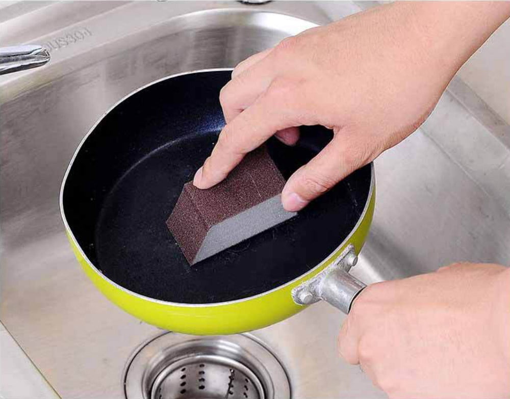 Sponge Carborundum Brush Kitchen Washing Cleaning Kitchen Cleaner Tool 