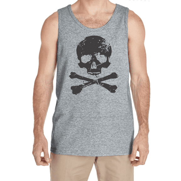 Pirate Flag Skull Crossbones Mens Tank Tops Graphic Tees Sleeveless Shirts Men