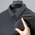 thumbnail image 6 of Men's Shirts Advanced Sense Lapel Short Sleeve Casual Business Ice Silk Top Comfortable Breathable Stylish T-Shirt Men's Tops T-Shirt Casual Crew Neck Loose, 6 of 6