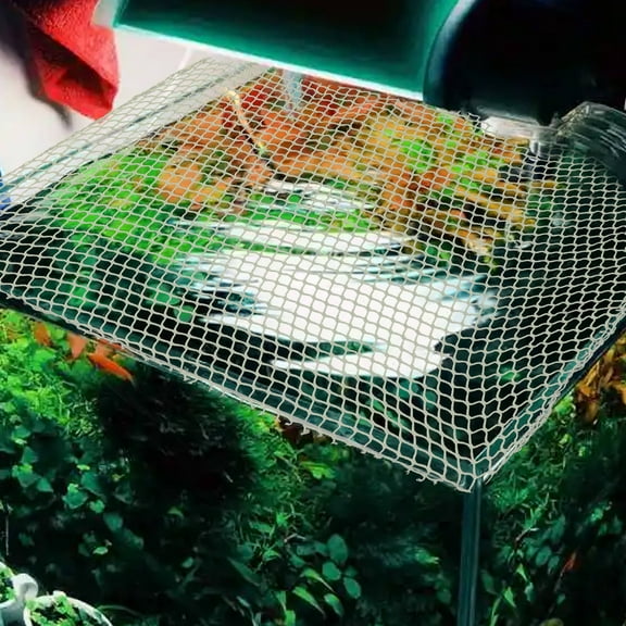 BESTYASH White Aquarium Fish Net Cover, Anti-Jumping Mesh for Tank, Escape-Proof Fish Tank Netting