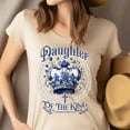 thumbnail image 4 of Daughter of the King T-Shirt – Royal Blue Crown Scripture Graphic Tee, Gold, Size M, 4 of 6
