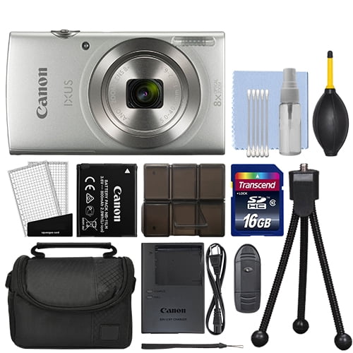 Canon IXUS 185 / ELPH 180 20.0MP Digital Camera 8x Optical Zoom Silver+