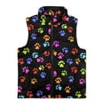 thumbnail image 4 of Uorisanigo Unisex Kids Fleece Vest Zipper Up Jacket Puffy Sleeveless Dead Leaves Print Outwear for Fall Winter Spring, Casual Lightweight Waistcoat Fall Fashion Outfits Clothes, 4 of 7