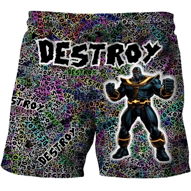 Marvel Children's Shorts Superhero Spiderman Casual Kids Boy Pants Hulk Captain America Shorts Boys Cartoon Beach Shorts Girl7T Gong Bohan LED