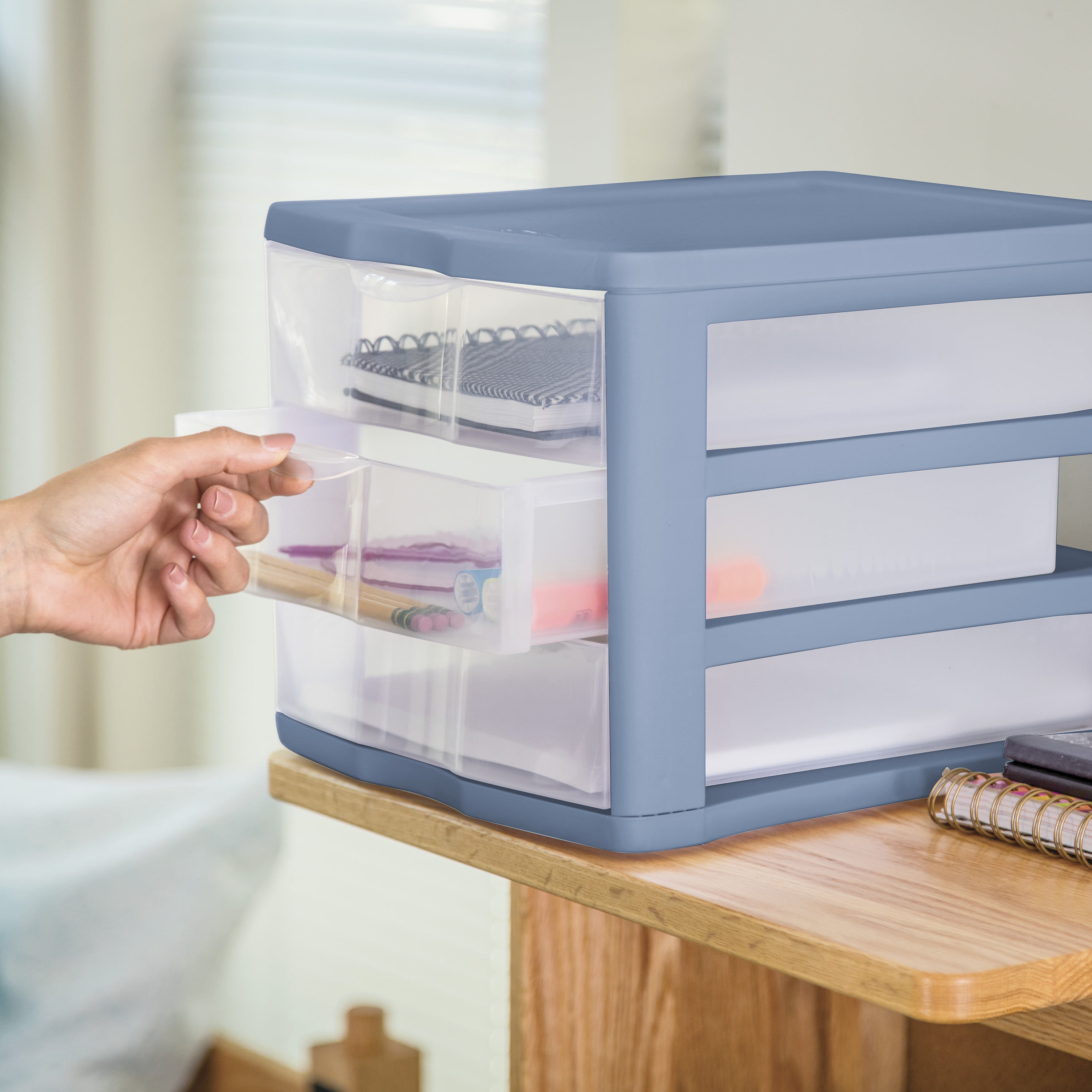 Sterilite ClearView 3-Drawer Wide Organizer - Clear/White, 14.6 x