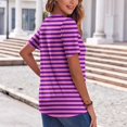 thumbnail image 3 of Plebaso T-Shirts à Rayures Col en V pour Femmes Manches Courtes Été Décontracté Blouses Amples pour Femmes, 3 of 7