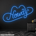 thumbnail image 2 of Craftnamesign Howdy Neon Sign, Cowboy Wall Art, Wall Decor For Living Room, 2 of 5