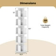 thumbnail image 3 of Costway 1 PCS 5-Tier Rotating Bookshelf 360° Display Rack with Dividers & Anti-falling Baffles White, 3 of 10
