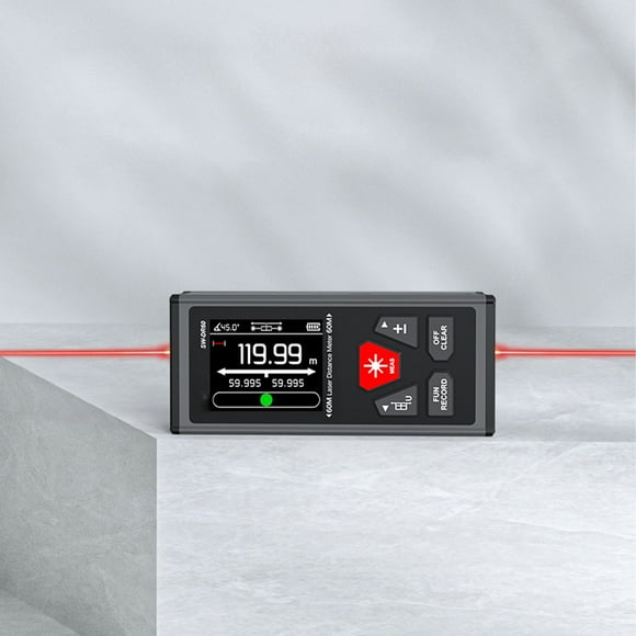 Dual Distance Meter, Magnetic Infrared Distance Meter Alloy Steel Prevent Interference Convenient High Accuracy for Building Warehouse