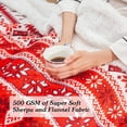 thumbnail image 3 of Sherpa Christmas Throw Blanket for Adults, Fleece Flannel Holiday Blankets and Throws, Cozy Warm Fuzzy Fluffy Soft Throw Blankets for Couch Bed, Gifts for Women Men & Kids(60" x 80", Red), 3 of 6