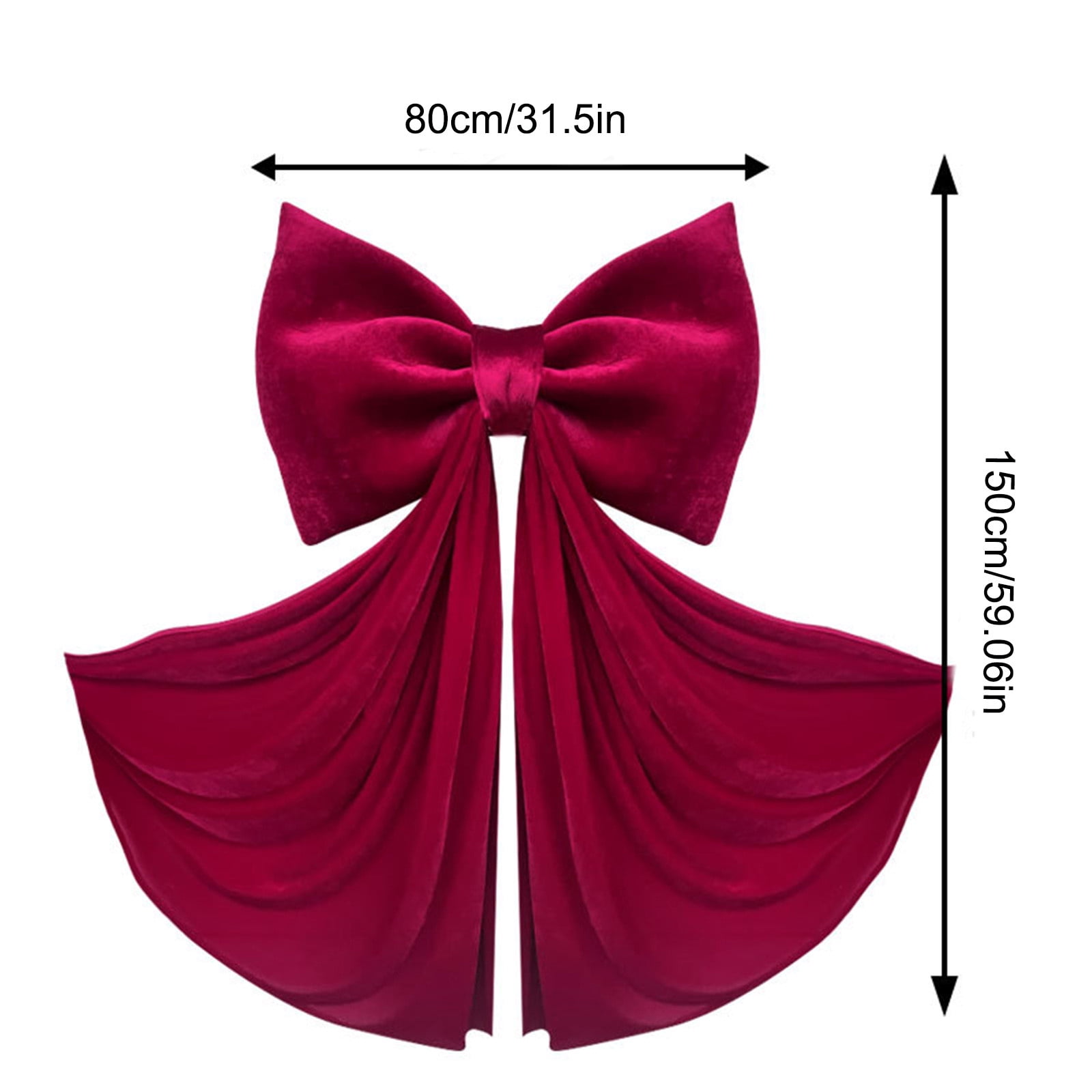 Antqov Velvet Ribbon Bows Christmas Tree Decorations 32x59" Large Bow Christmas Ornaments for Tree Home Party Front Door Wreath Holiday Decor