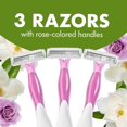 thumbnail image 3 of BIC Soleil Escape Rasoirs Jetables pour Femmes, 3 Lames pour un Rasage Confortable, Paquet de Rasoirs à Manche Parfumé Rose et Magnolia pour Femmes, Lot de 3, 3 of 3