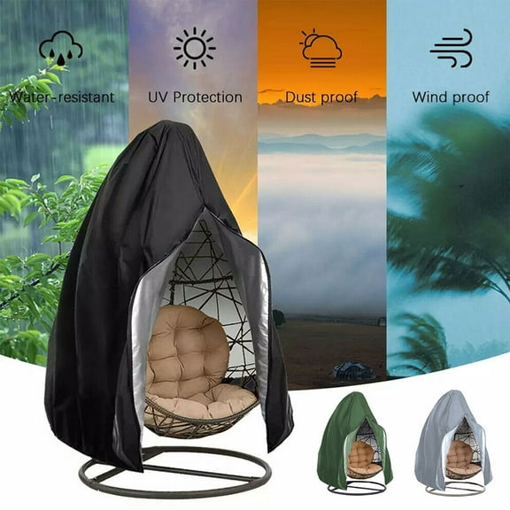 Protoiya Hanging Chair Cover, Durable Lightweight Waterproof Egg Swing Chair Cover with Zipper Fits Most Outdoor Single Swing Egg Chair Dust Protector