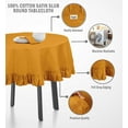 thumbnail image 5 of Vargottam Ruffle Tablecloth Kitchen Dining Tabletop Cover Decoration Cotton Solid Table Cover Round, Mustard Yellow-69 Inches Diameter, 5 of 9