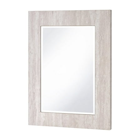 Furniture of America Thayer Wood Rectangular Beveled Wall Mirror in White