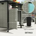 thumbnail image 5 of Outsunny Outdoor Pool Towel Storage Cabinet Organizer, PE Rattan Pool Valet, Gray, 5 of 9