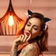 thumbnail image 2 of WORGEOUS 1 juego de diadema con orejas de gato, pajarita, pajarita, disfraz de Cosplay de gato para dama, niña, 2 of 8