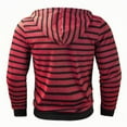 thumbnail image 5 of XIAONU Mens Hoodies Trendy Striped Print Drawstring Button Hoodie Loose Long-Sleeved Pullover Hooded Sweatshirt, 5 of 5