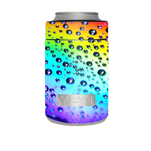 Skin Decal For Yeti Rambler Colster Cup / Rainbow Water Drops
