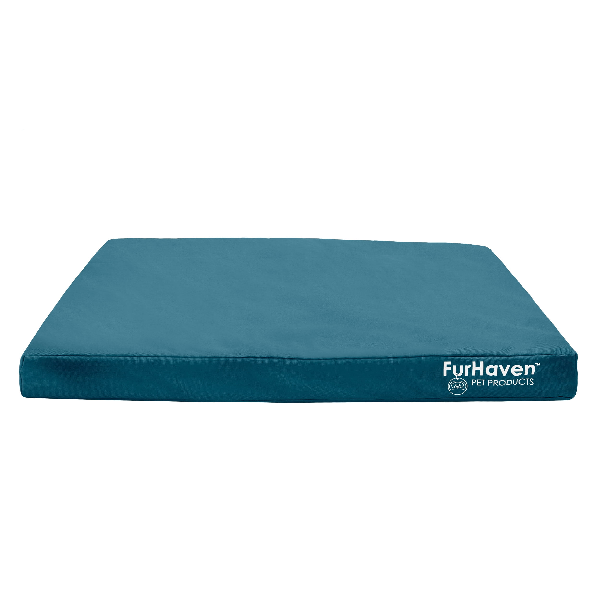 FurHaven Pet Products Indoor/Outdoor Oxford Orthopedic Deluxe Mattress Pet Bed for Dogs & Cats - Deep Lagoon, Large