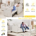 thumbnail image 5 of YODOLLA 71" Sleeper Sofa Bed & 3-in-1 Futon Pull Out Couch for Living Room & Bedroom, Convertible Loveseat in Teddy Velvet White, 5 of 6