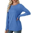 thumbnail image 6 of Ailaofu Long Sleeve Shirts for Women Tunic Tops Thumb Hole Oversized T Shirts Fall Outfits, 6 of 7