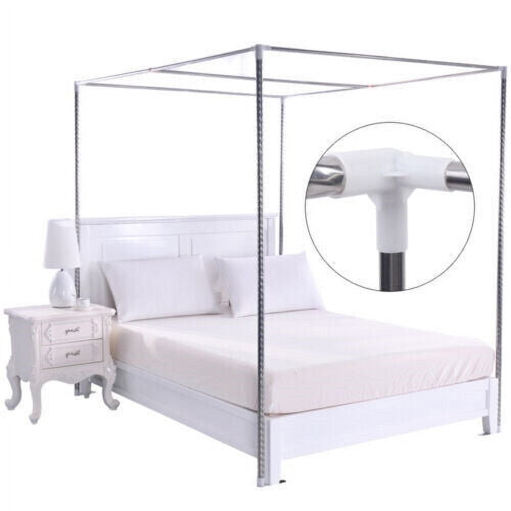 Stainless 4 Corner Mosquito Netting Curtain Bracket Bed Canopy Post 1.5x2x2m