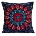 thumbnail image 2 of Stylo Culture Indian Decorative Throw Pillow Covers 16x16 Peacock Eye Printed Purple Green Traditional 40cm x 40cm Home Decor Cotton Mandala Square Cushion Covers | Set Of 5, 2 of 4
