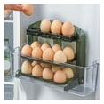 thumbnail image 3 of Foldable Egg Storage Container Simple 3 Layers Egg Protection Plastic Egg Tray Container Organizer for Home Kitchen Transparent Green, 3 of 9